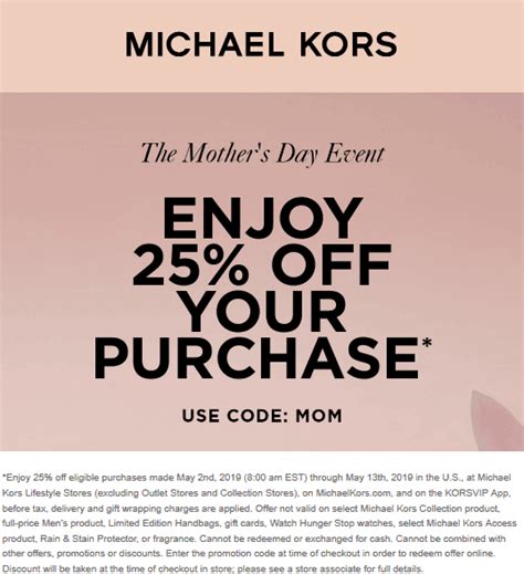 michael kors coupon in store|michael kors discount coupons.